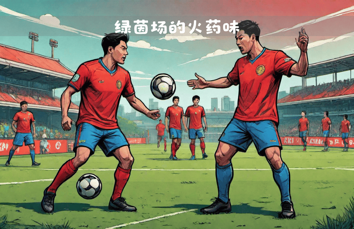 一场足球比赛中一次对法犯规导致场上情绪高涨